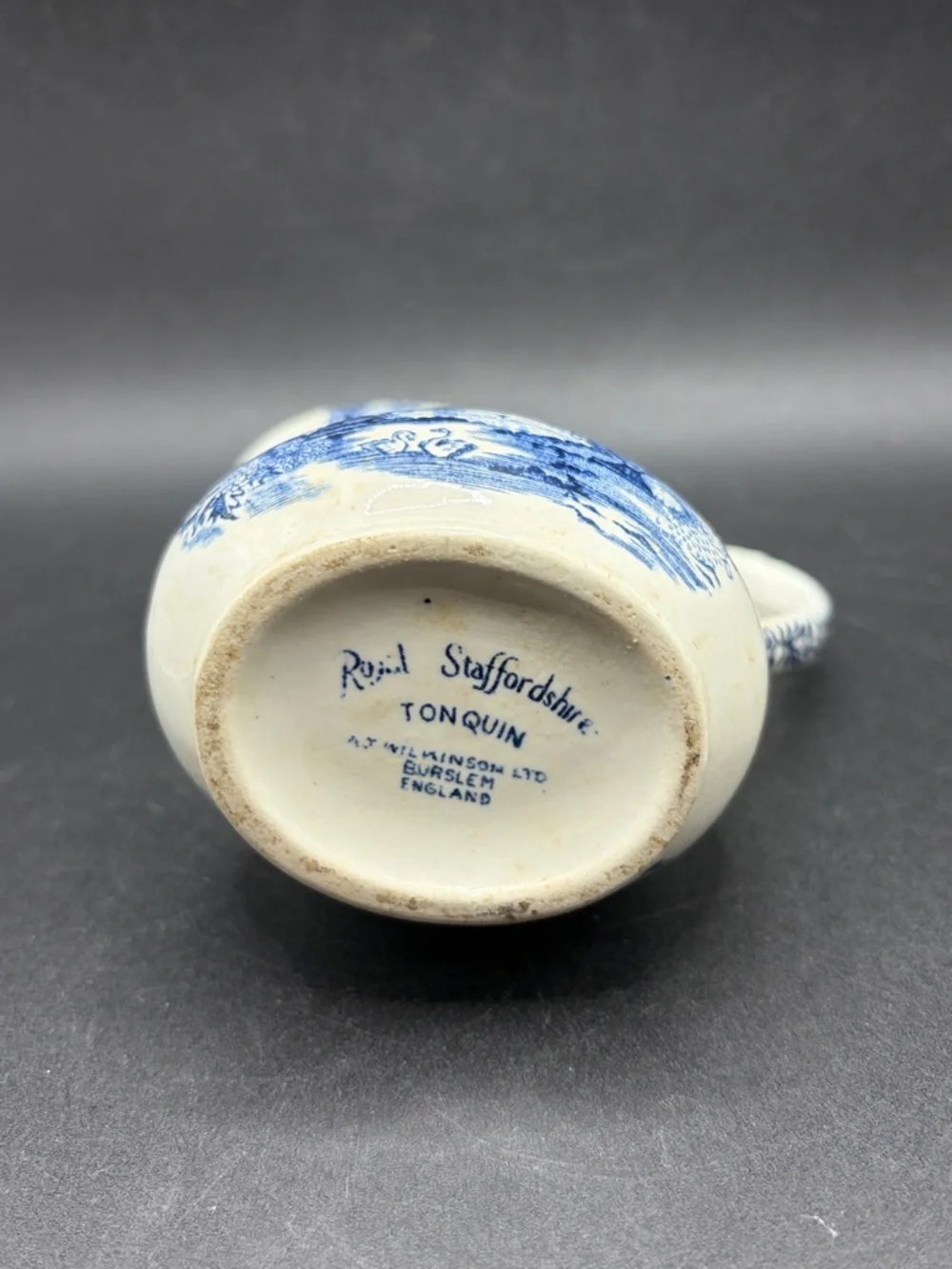 Royal Staffordshire Tonquin Blue Transferware AJ Wilkinson England Creamer Jug